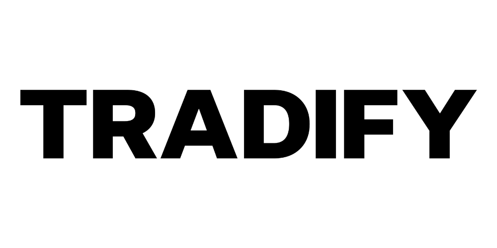 Tradify Logo 400 x 200 Amber Black Outline Mid 2