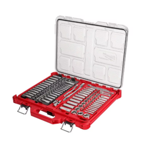 Milwaukee Tool PACKOUT 3/8-inch and 1/4-inch Drive SAE/Metric Ratchet and Socket Mechanics Tool Set (106-Piece) | 48-22-9486